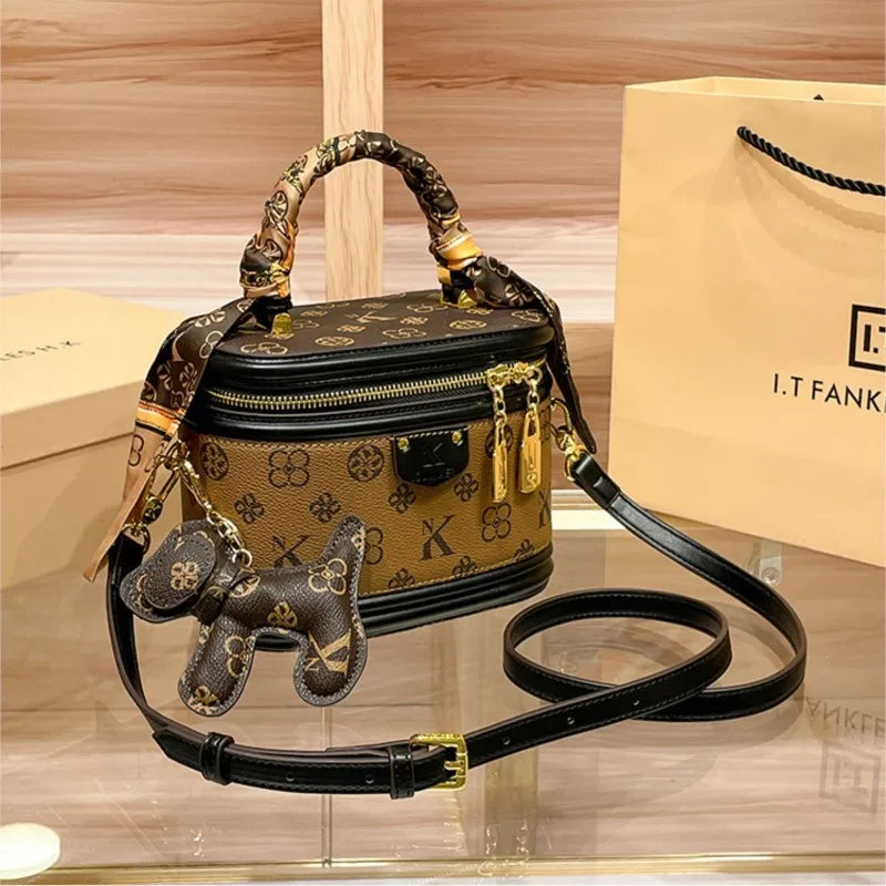 Luxury brand handbag 2025 new high-end designer box bag, bucket bag, single shoulder diagonal cross bag, fashionable