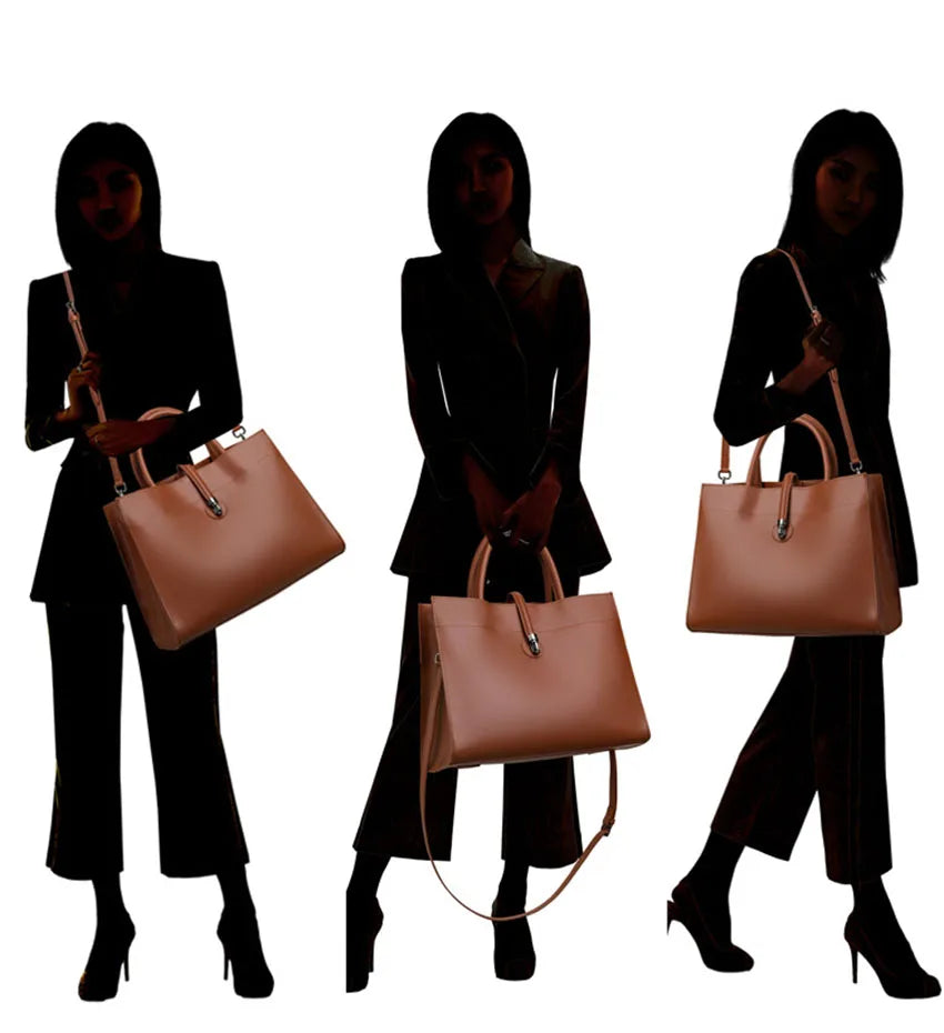 Leather women's bag, light luxury new tote bag, large capacity casual shoulder bag, crossbody bag, luxurious handbag