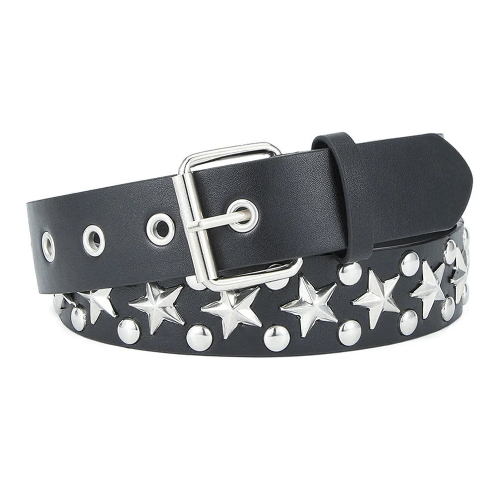 Rivet Hollow Bullet Decoration Belt Goth Rock Hardware Jeans Belt Y2K Waistband Designer Belt Women Jeans Punk Black Belts