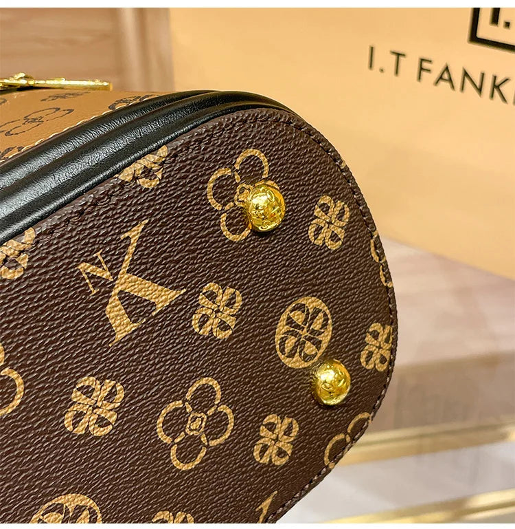 Luxury brand handbag 2025 new high-end designer box bag, bucket bag, single shoulder diagonal cross bag, fashionable