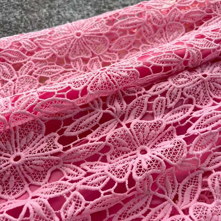 Luxury Pink Lace Midi dress with belt Women's 2025 Summer Elegant V-neck Rhinestone buttons Dresses Party clothing INKEO 4D094