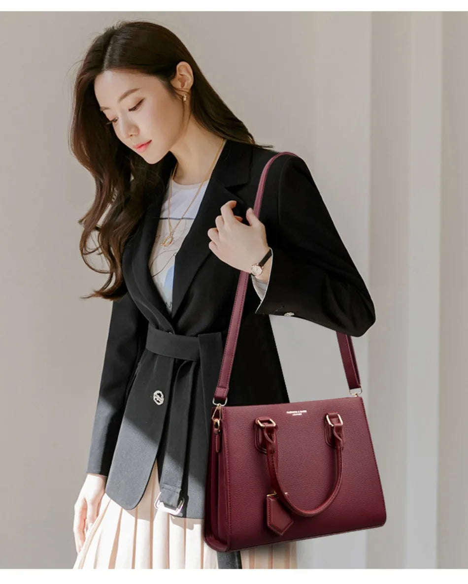 Luxury Women's Handbags 3 Layers Large Capacity Women  Shoulder Bags Top Quality PU Leather Commut Crossbody Bags  For Women Sac