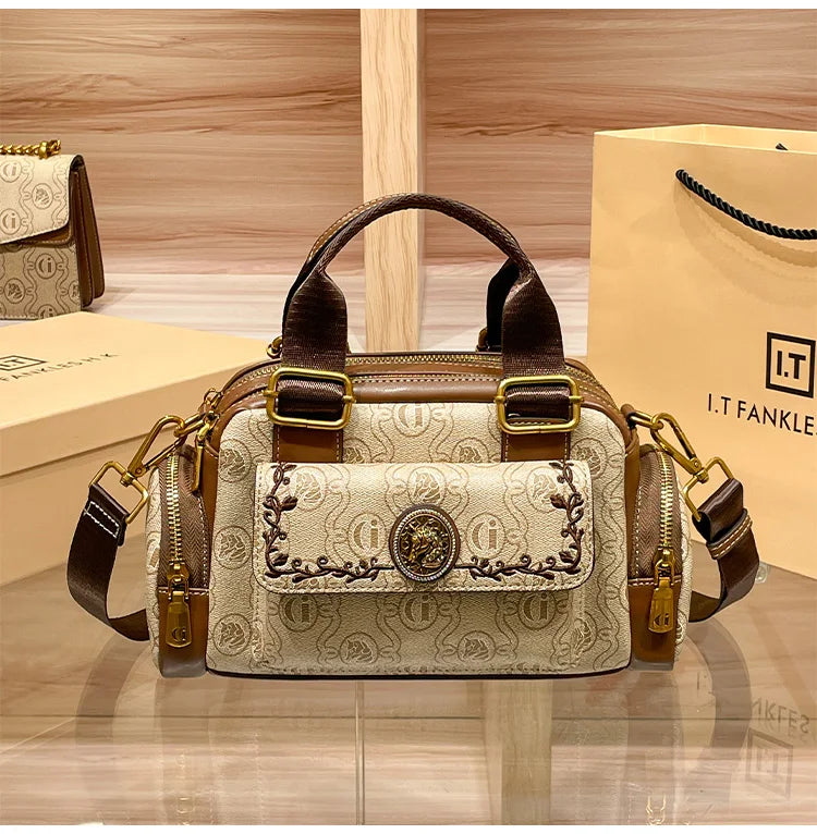 Women's Handbag 2025 New Brand Genuine Leather Handbag Designer High Quality Retro Single Shoulder Oblique Cross Pillow Bag