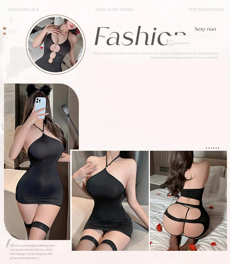 Pure desire hollowed out hip hugging skirt passionate nightclub uniform tempting pajamas fetish sexy adult womens clothing xxx