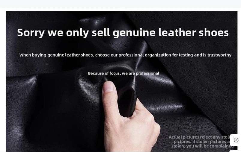 Deep mouth single shoe women's thick heel genuine leather middle heel women's soft leather soft sole square toe leather shoes