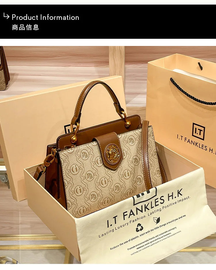 Light luxury brand women's handbag 2024 spring/summer new designer high-quality shoulder bag with contrasting color crossbody