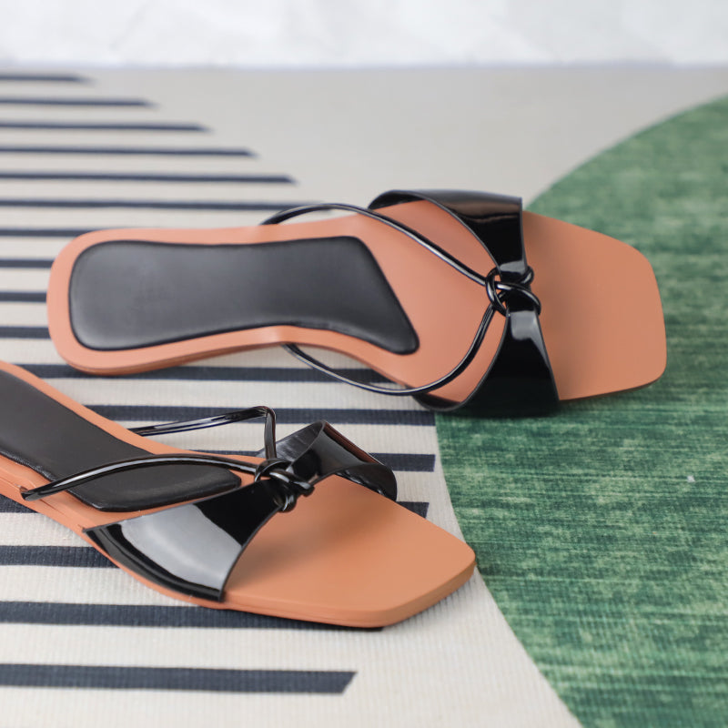 Women's summer footwear 2025 fashion designer sandals for ladies sexy thin strap casual beach flat heels shallow female shoes