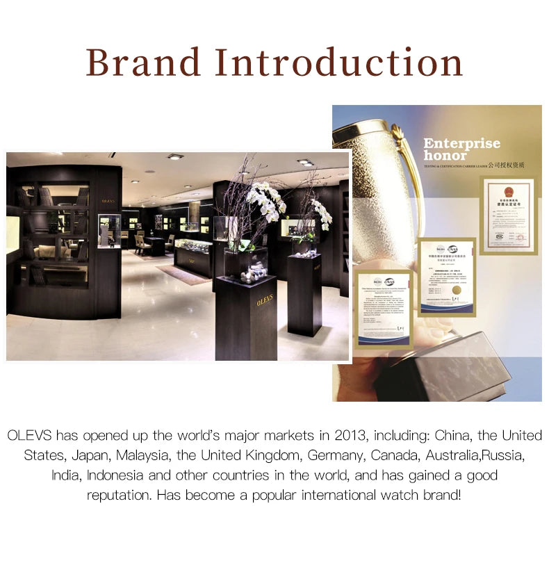 OLEVS Women's Watche Waterproof Ceramic Genuine Quartz Watch High Beauty Gift for Girlfriend Fashion Famous Watch Top Wristwatch