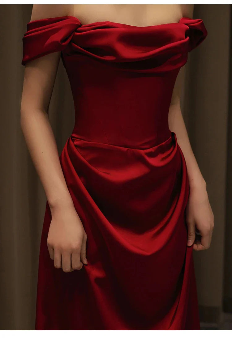 Lautaro Spring Extra Long Birthday Party Evening Satin Off Shoulder Floor Length Dresses for Women Luxury Elegant Clothing 2024