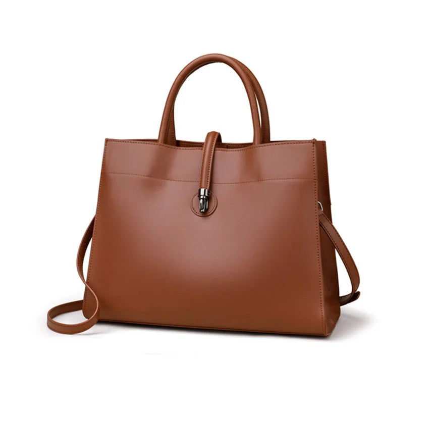 Leather women's bag, light luxury new tote bag, large capacity casual shoulder bag, crossbody bag, luxurious handbag