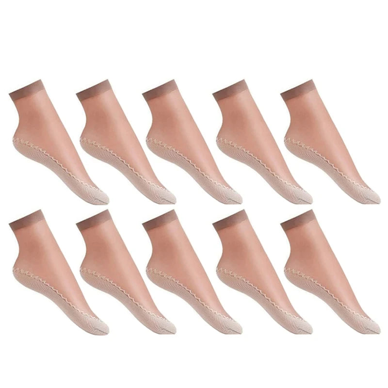 10 Pairs Women Socks Soft Socks Woman Summer Ultrathin Breathable Sock Casual Lightweight Female Transparent Boat Socks
