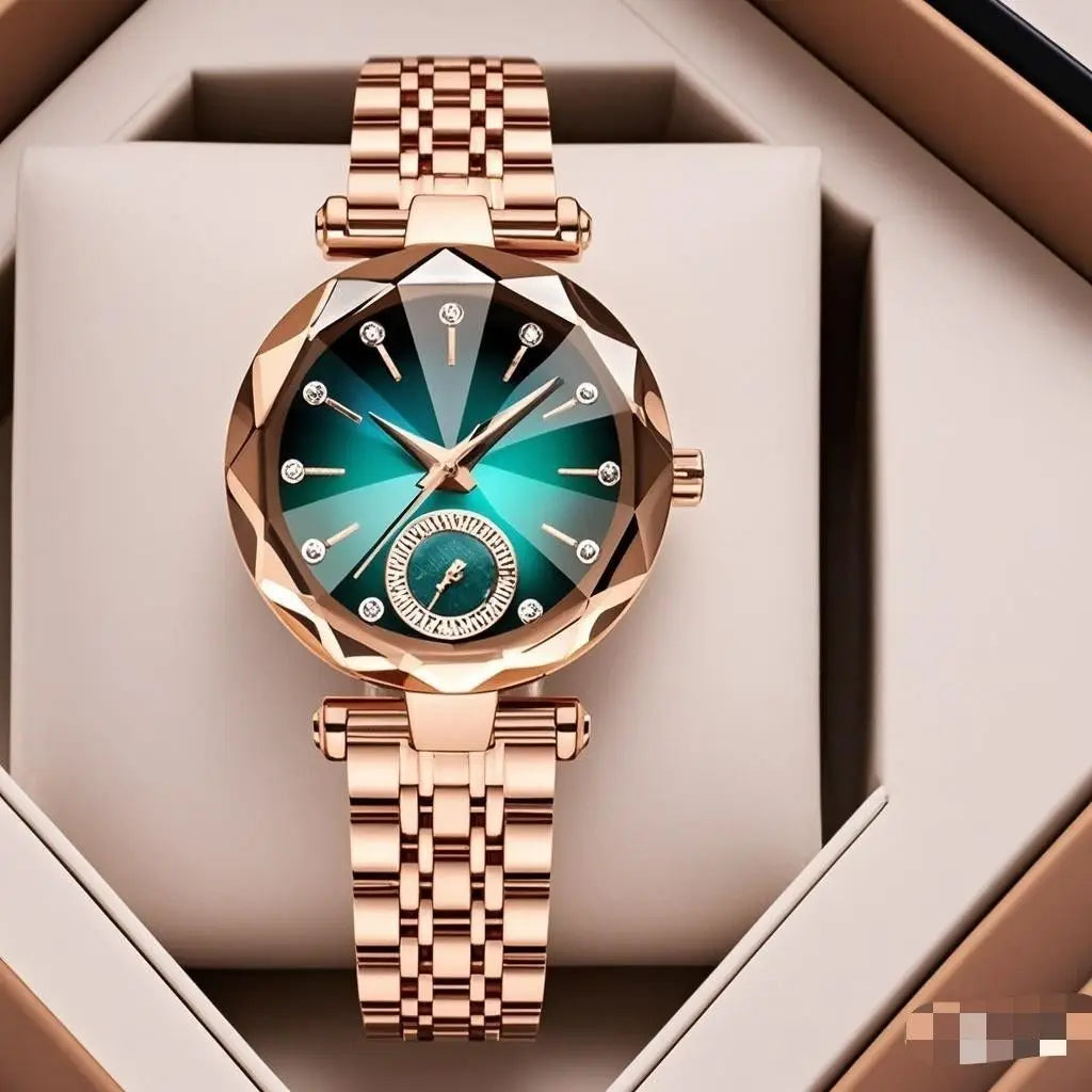Luxury Woman Wristwatch Elegant Waterproof Stainless Steel Watch for Ladies Dress Diamond Quartz Women Watches Relogio Feminino