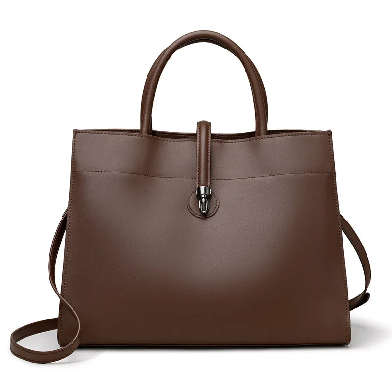Leather women's bag, light luxury new tote bag, large capacity casual shoulder bag, crossbody bag, luxurious handbag