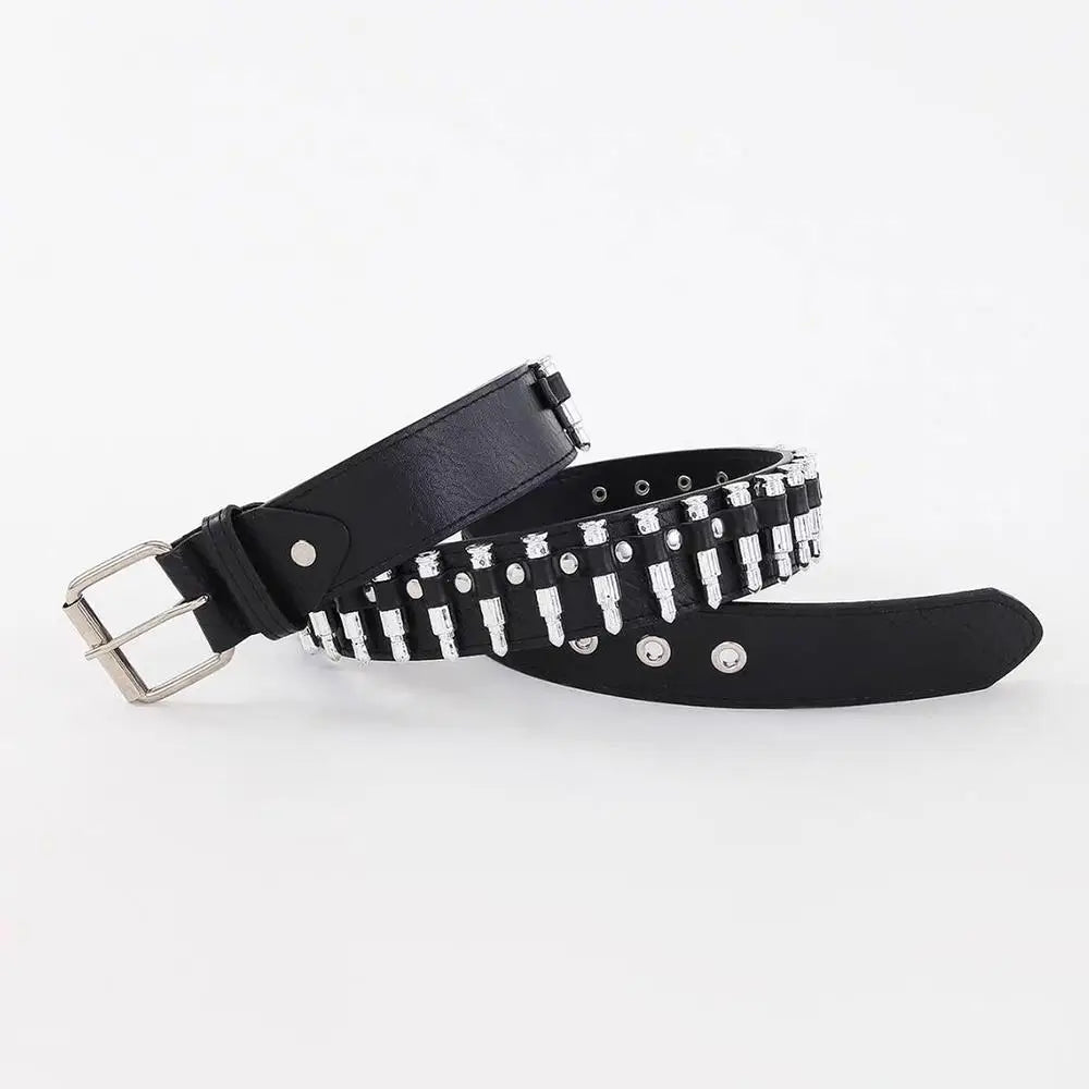 Rivet Hollow Bullet Decoration Belt Goth Rock Hardware Jeans Belt Y2K Waistband Designer Belt Women Jeans Punk Black Belts