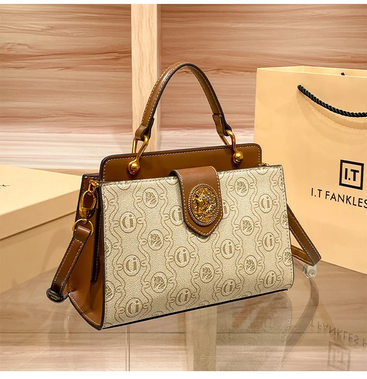 Light luxury brand women's handbag 2024 spring/summer new designer high-quality shoulder bag with contrasting color crossbody
