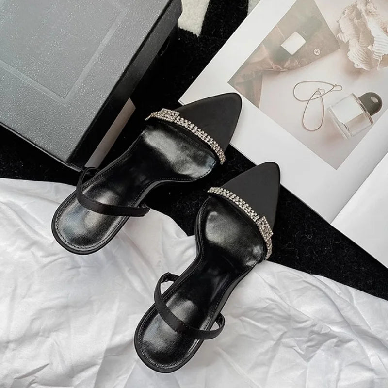 New Luxury Rhinestones Sandals Sexy Runway Pumps Strappy Heels Female Shoe Open Fashion Buckle Women Stiletto Back Strap Sandals