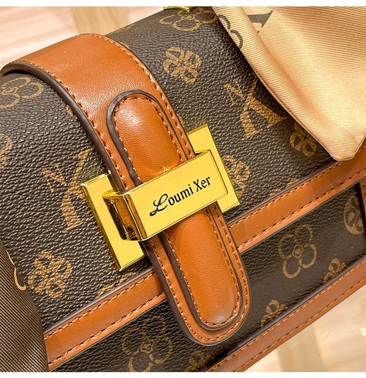 Brand women's handbag 2025 new autumn and winter designer shoulder crossbody bag fashionable and high-end small square bag