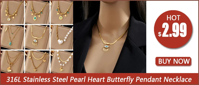 DIEYURO 316L Stainless Steel Square Large Pearl Necklace Earrings Ring For Women Girl New Party Gift Fashion Jewelry Set Bijoux