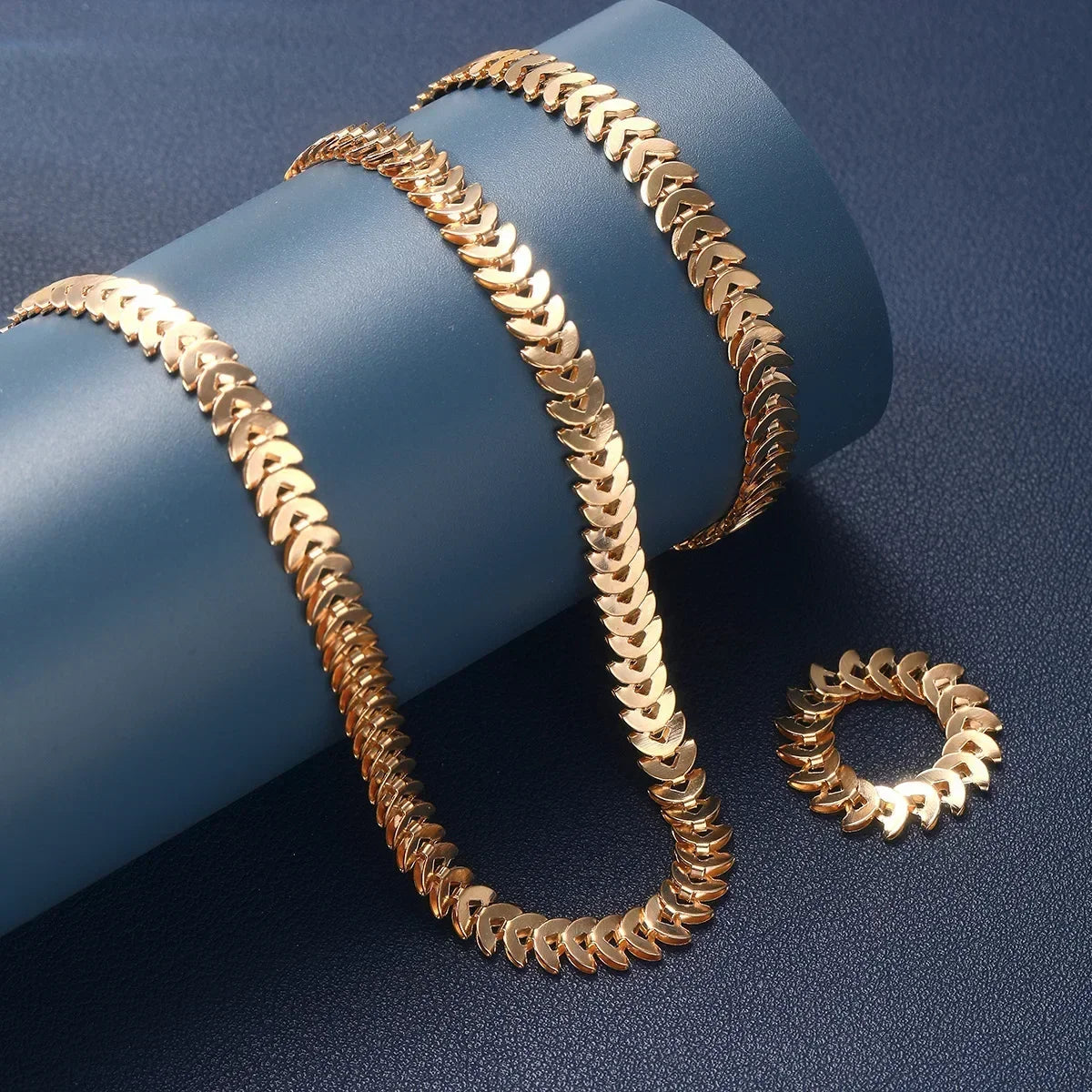 Exaggerated Creativity Irregular Geometric Wide Cuff Bracelet Ring Set for Women Simple Fashion Hand Jewelry Hot Sale Party Gift