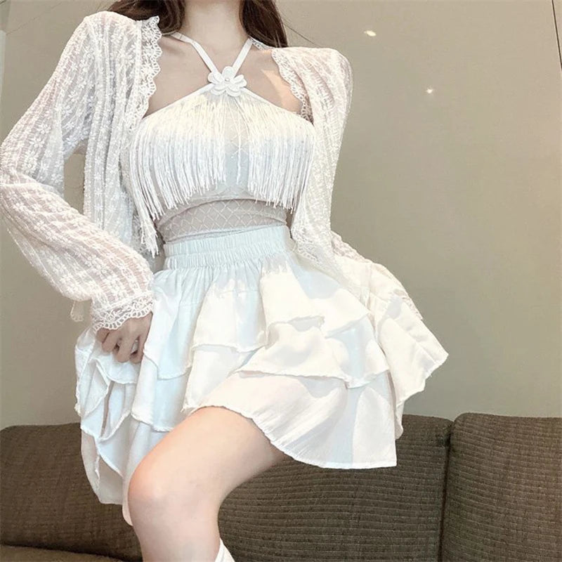 New Small Fragrant Wind Tassel With Diamond Halter Vest Bright Crystal Within The Single Wear Neck Sleeveless Bust Female