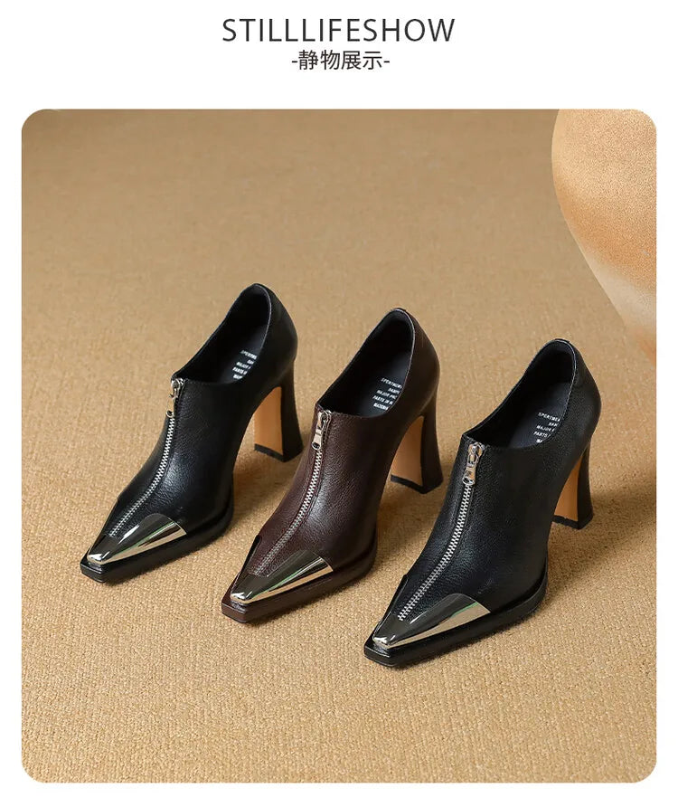 Women High Heel Loafers Pointed Toe Sexy Shoes Retro Fad Designer 2024 New Brand Luxury Sandals Hot Sale Zapatillas De Mujer