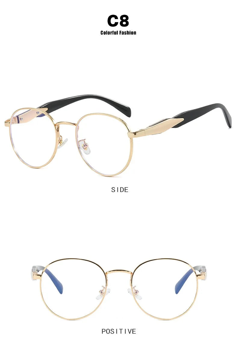 Vintage Round Metal Sunglasses Women New Fashion Retro Sun Glasses Female Brand Designer Ins Trendy Eyewear Male UV400