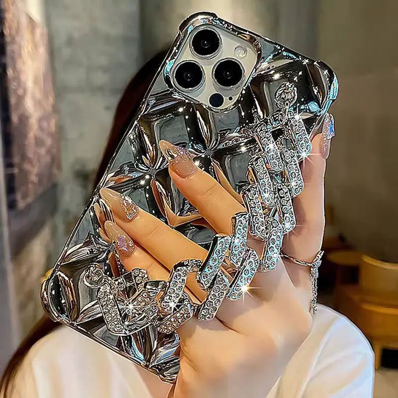 Suitable for Apple IPhone 16 Pro Phone Case Luxury Sparkling Diamond Bracelet 14 Small Fragrance Style Xr High-end Xsmax Trend