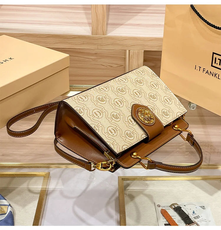 Light luxury brand women's handbag 2024 spring/summer new designer high-quality shoulder bag with contrasting color crossbody