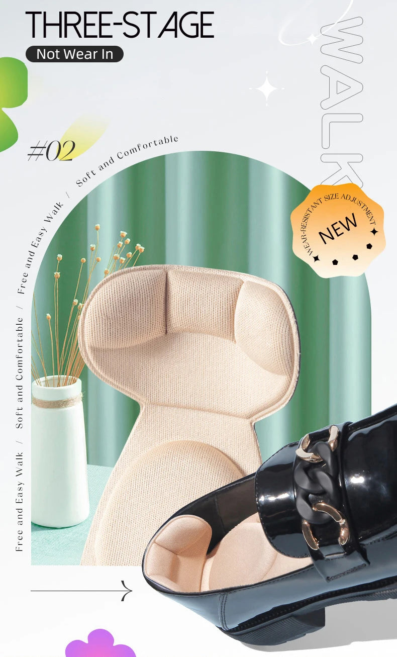 Memory Foam Insoles Women High-heel Shoes Insoles Anti-slip Cutable Insole Comfort Breathable Heel Protection Massage Shoe Pads