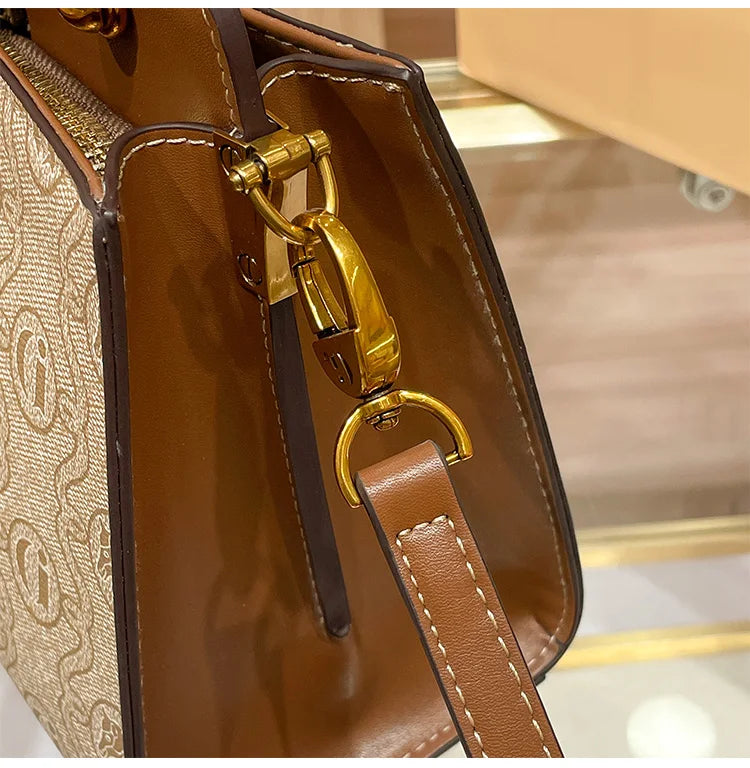 Light luxury brand women's handbag 2024 spring/summer new designer high-quality shoulder bag with contrasting color crossbody