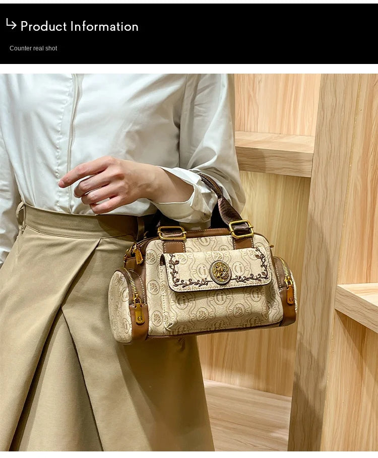 Women's Handbag 2025 New Brand Genuine Leather Handbag Designer High Quality Retro Single Shoulder Oblique Cross Pillow Bag