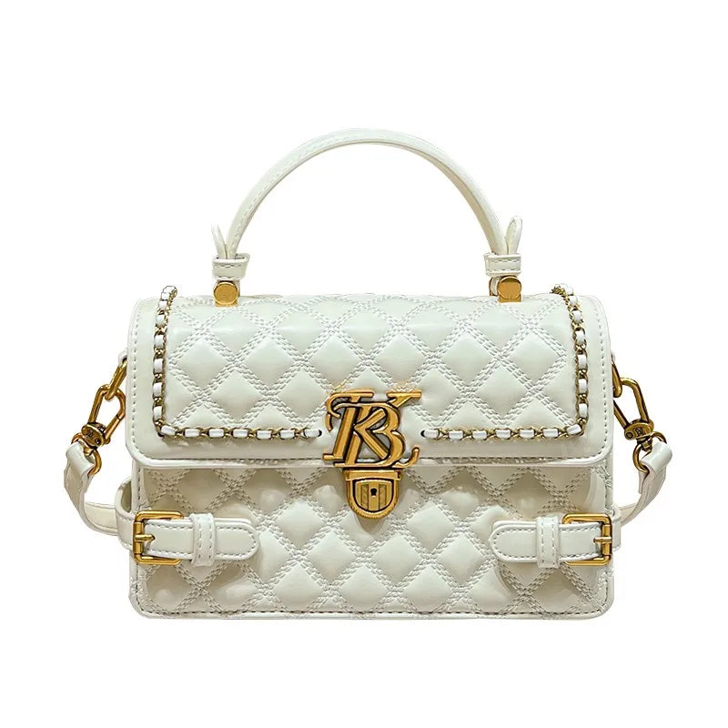 Women's handbag genuine leather carrying small square bag 2024 new high-end designer spring/summer crossbody shoulder bag