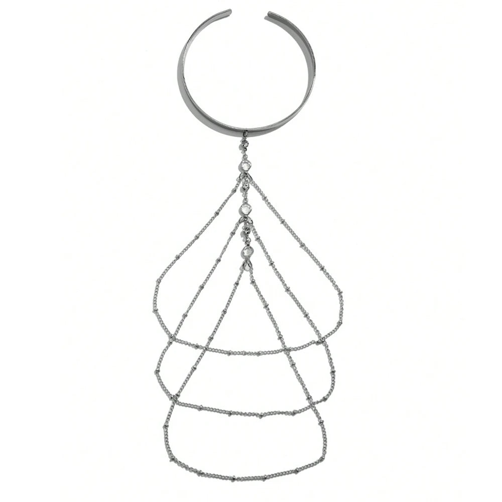 Trendy Arm Jewelry Fashion Sexy Multi-layered Rhinestone Chain Tassel Upper Arm Bracelet Armlet Armband Women Accessories