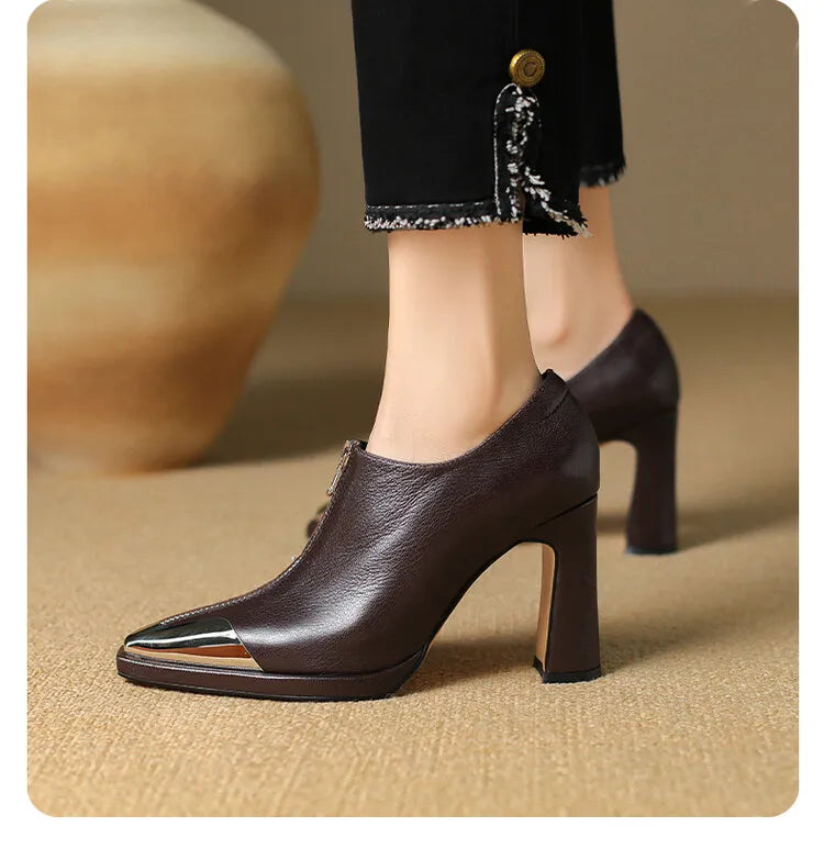 Women High Heel Loafers Pointed Toe Sexy Shoes Retro Fad Designer 2024 New Brand Luxury Sandals Hot Sale Zapatillas De Mujer