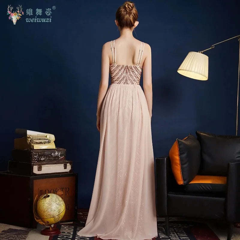 Chic High Sleeveless Sexy Backless Beading Sequined Mermaid Formal Evening Dresses Birthday Party Prom Gowns Elegant Luxury