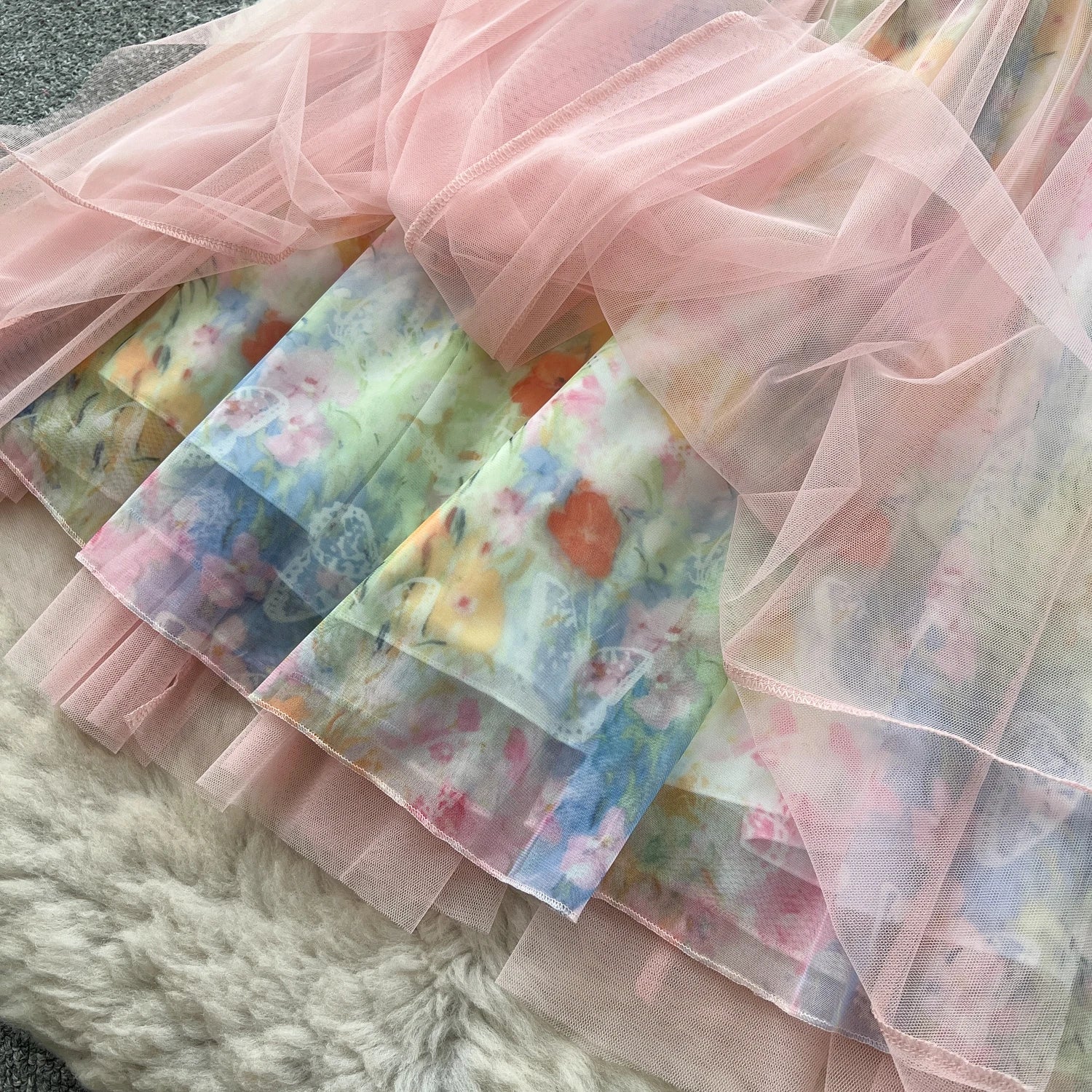 2025 French Fairycore 3D Butterfly Chic Dress Spaghetti Strap Sleeveless Print Design Summer Fashion Vacation Mesh Long Dress