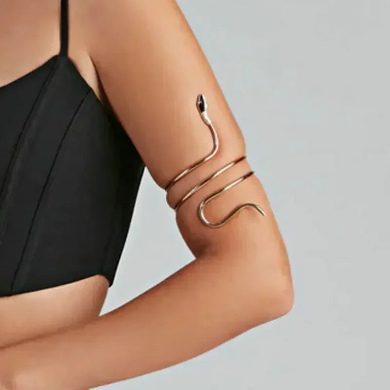 1PCS Punk Coiled Snake Spiral Upper Arm Cuff Armlet Armband Bangle Women Jewelry Egypt Swirl Snake Arm Cuff Armlet
