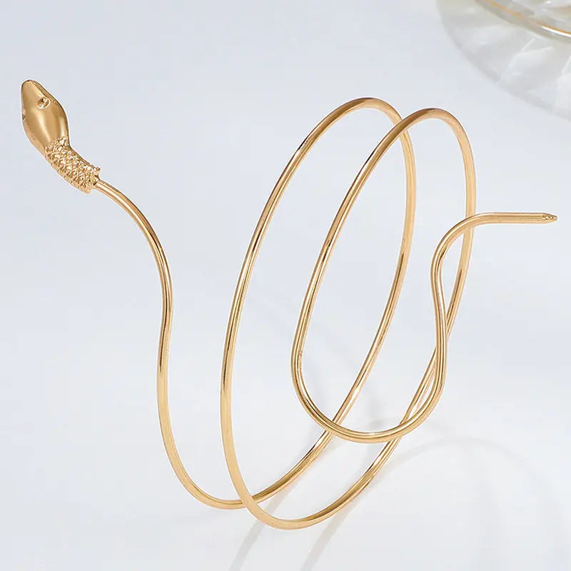 1PCS Punk Coiled Snake Spiral Upper Arm Cuff Armlet Armband Bangle Women Jewelry Egypt Swirl Snake Arm Cuff Armlet