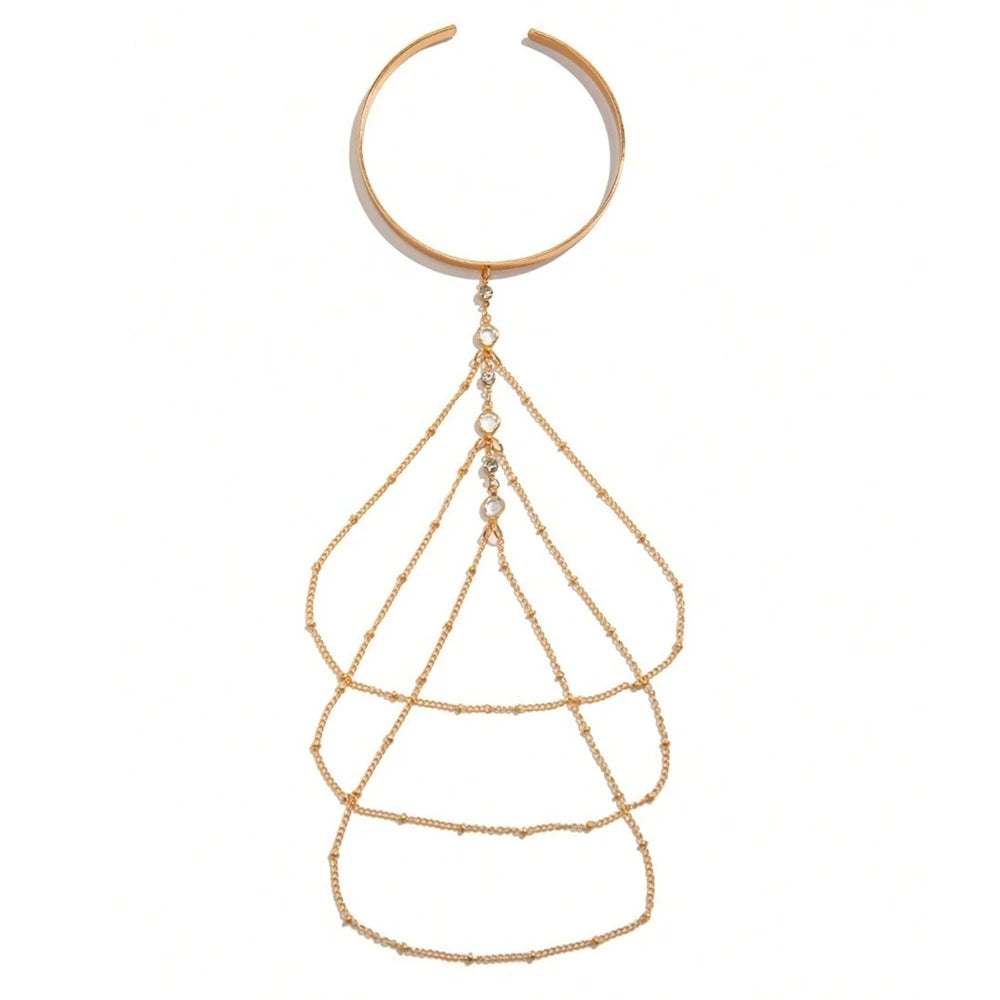 Trendy Arm Jewelry Fashion Sexy Multi-layered Rhinestone Chain Tassel Upper Arm Bracelet Armlet Armband Women Accessories