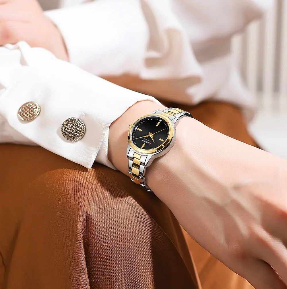 CURREN Women's Watches Fashion Original Quartz Wrist Watch for Ladies Roman Dial Dazzling Diamond Waterproof Luminous Luxury New