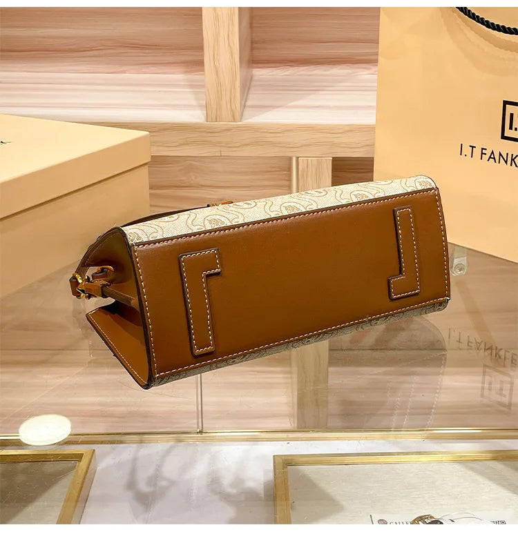 Light luxury brand women's handbag 2024 spring/summer new designer high-quality shoulder bag with contrasting color crossbody