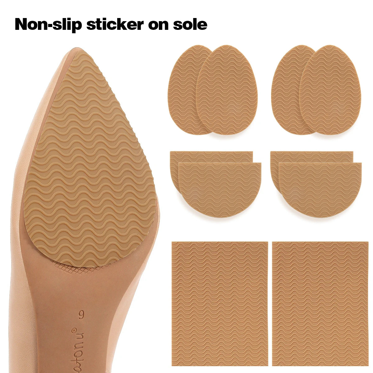 1 pairs Wear-Resistant Non-Slip Shoes Mat Self-Adhesive Forefoot High Heels Sticker High Heel Sole Protector Rubber Pads