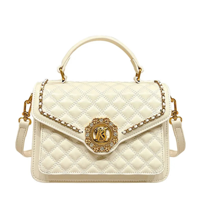 Women's handbag designer Lingge square bag women's 2024 new high-end texture handbag autumn/winter crossbody shoulder bag