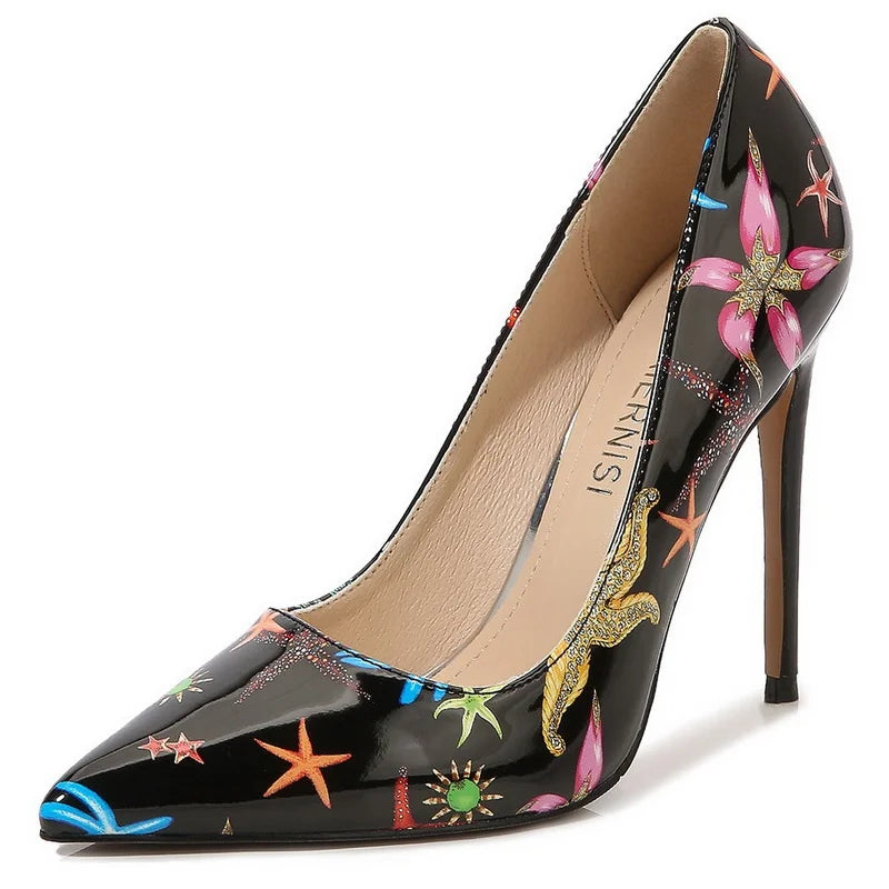 Women Starfish High Thin Heel Shoes Pointed Stiletto Pumps for Office Nightclub Party Pub Wedding Banquet Model Cross Dressing