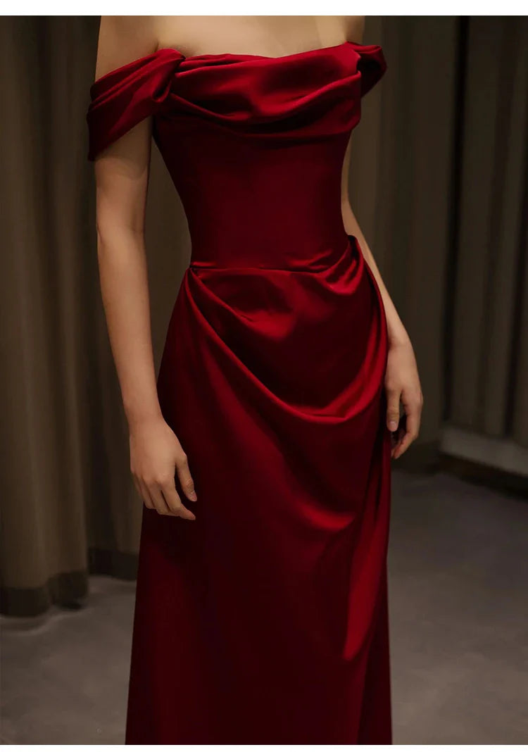 Lautaro Spring Extra Long Birthday Party Evening Satin Off Shoulder Floor Length Dresses for Women Luxury Elegant Clothing 2024