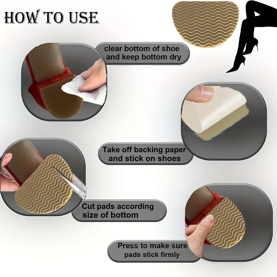 4 pieces of anti slip rubber shoe sole pads - can enhance stability, noise reduction, and protect shoe insoles