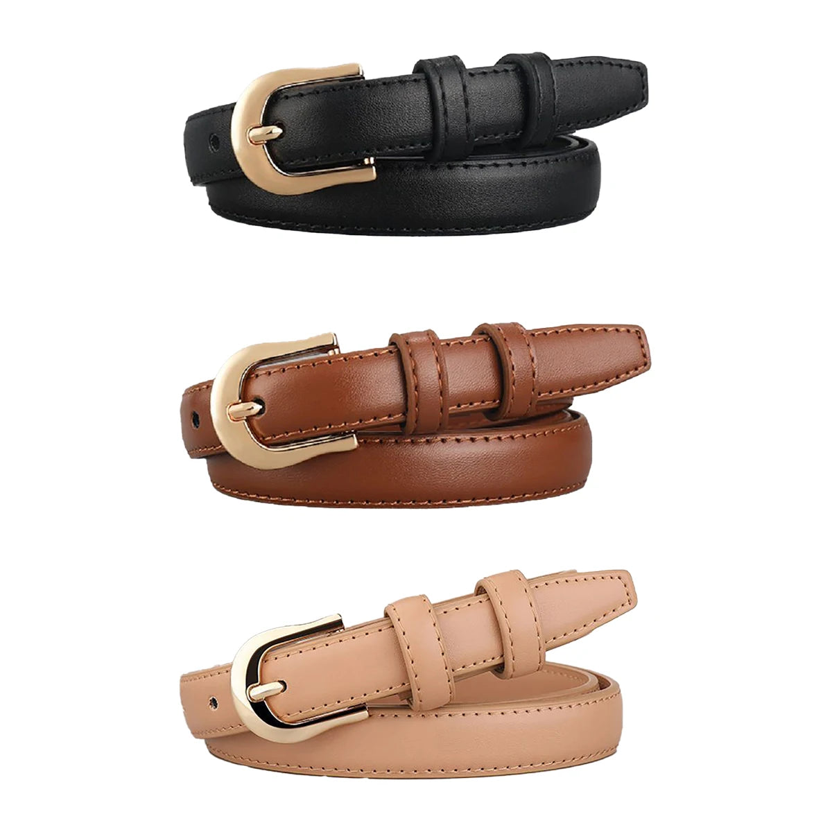 Belt Summer Brown Belt with Fine Matching Western Pants Simple and Versatile Belt 2024 New Fashion Decoration