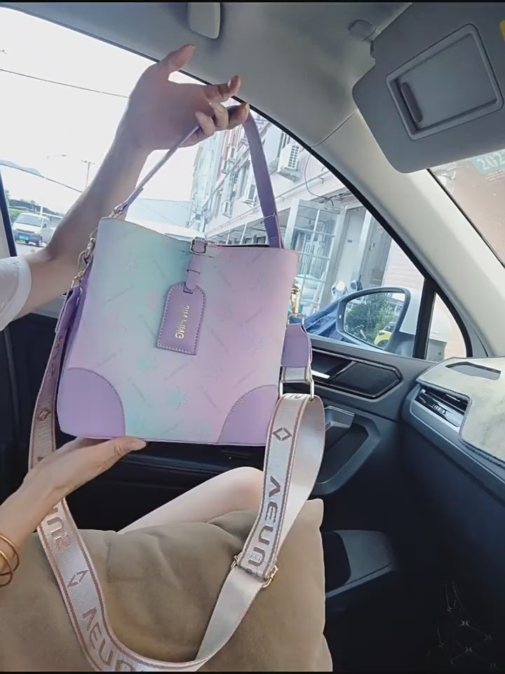 Women s Bucket Bag 2025 New Style Large Capacity Commuter Crossbody Bag Fashionable Lightweight High End Handbag Shoulder Bag